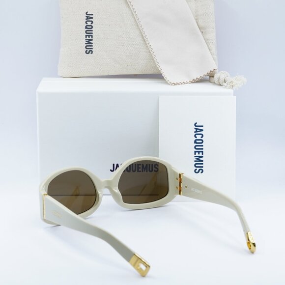 Jacquemus COLAPSO JAC/15 C3 Geometric Sunglasses - Beige/Brown - Picture 11 of 11